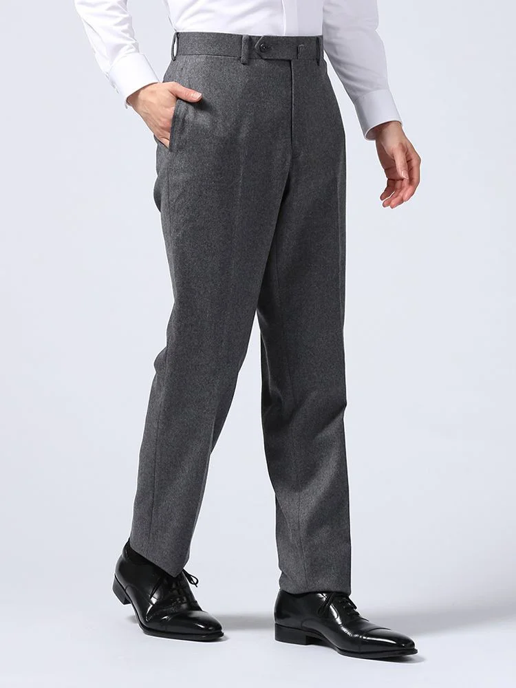 【ノータック】パンツウールフランネルスラックスストーベルアンドメイソン秋冬