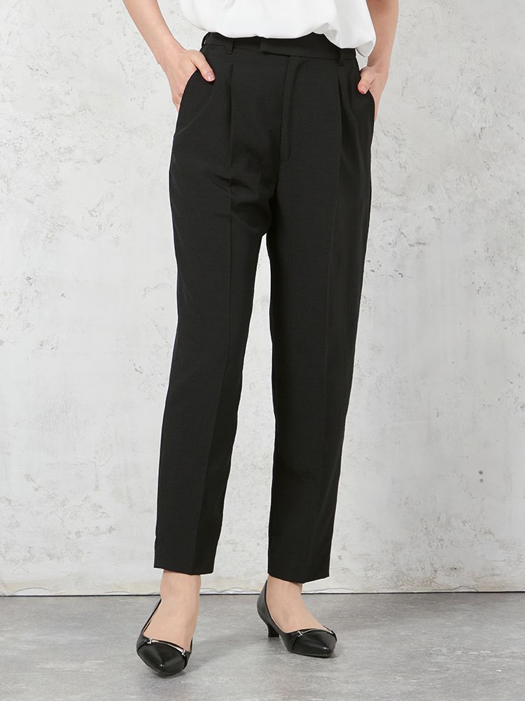 【ウォッシャブル】テーパードパンツリネンライクメランジ生地無地SOFFICE春夏【レディース】