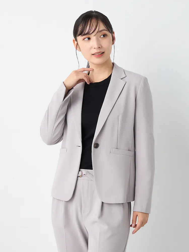 【即納】【パンツスーツ上下セット】ハイストレッチテーラード1つボタンジャケットパンツセット【WEB限定】秋冬【レディース】