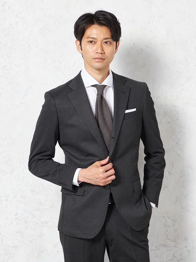 【ウォッシャブル】ジャケット2つボタン【i-Jacket-アイジャケット-】尾州麻混ニット素材クールモーション裏地春夏