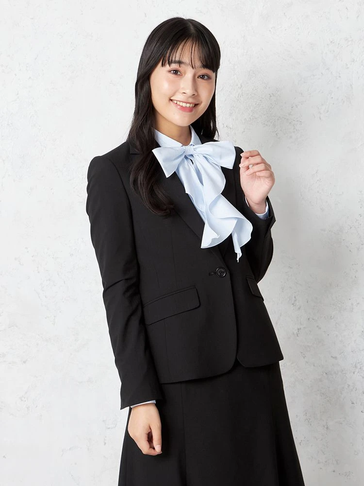 【ウォッシャブル】ジャケット1つボタン2WAYストレッチブラックシャドウストライプS＆Mknightsbridge通年【レディース】