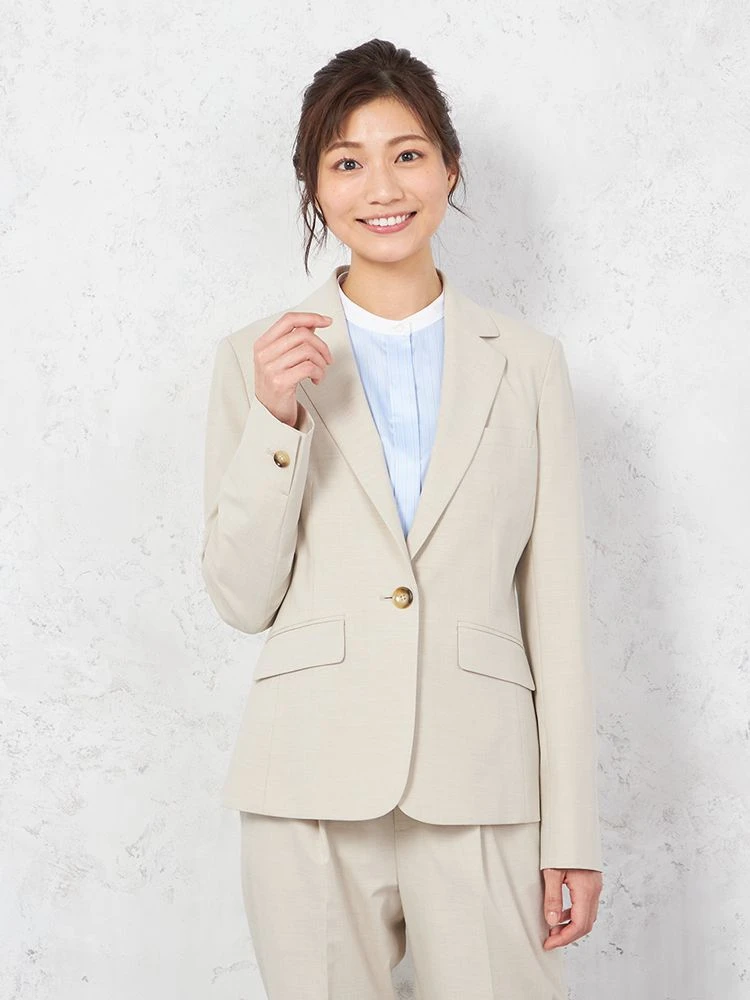 【UVカット＆ウォッシャブル】デレガントジャケット1つボタンストレッチ無地SOFFICE【レディース】