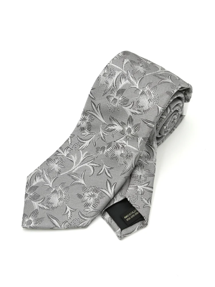 【シルク100%】ネクタイレギュラーブライダルテイストフローラルユミカツラ通年