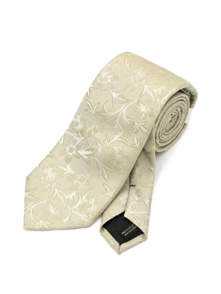 【シルク100%】ネクタイレギュラーブライダルテイストフローラルユミカツラ通年