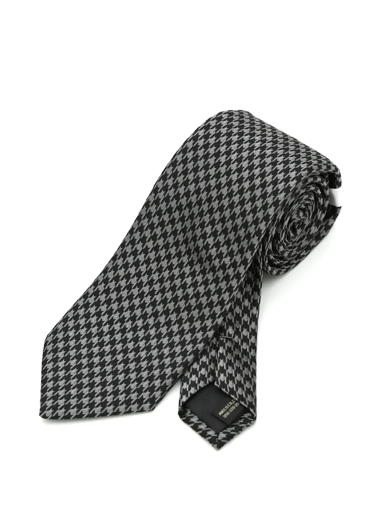 【シルク100%】ネクタイレギュラーブライダルテイスト千鳥格子ユミカツラ通年