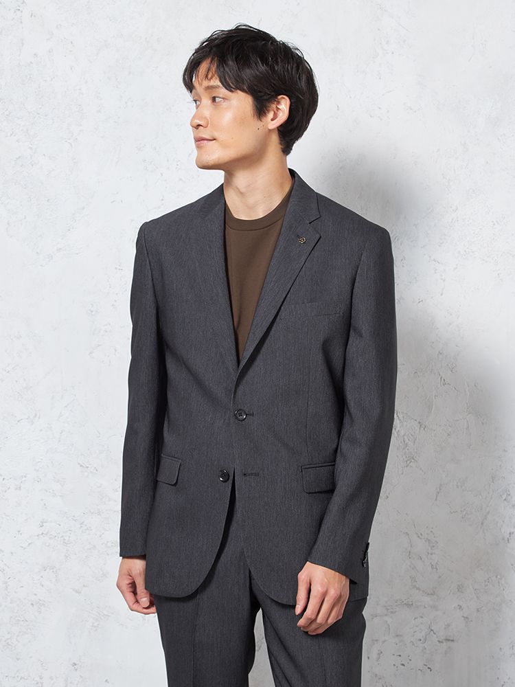 【KATHARINEEHAMNETT-キャサリン・イー・ハムネット-】ジャケットデニムライクウォッシャブル【セットアップ商品有】ブラック無地