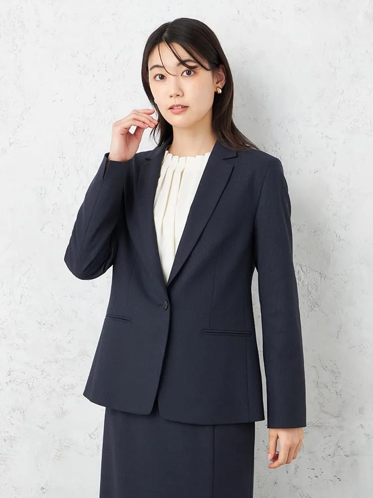 【INDIVI】キャリーマンウール混テーラードジャケットチェックウォッシャブル秋冬【レディース】