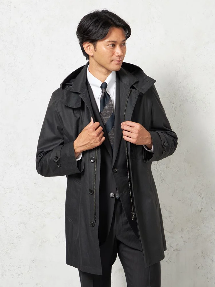 【撥水＆防風】フェイクウールダウンベストライナーコート無地リッケンバッカーブラックフェイス秋冬