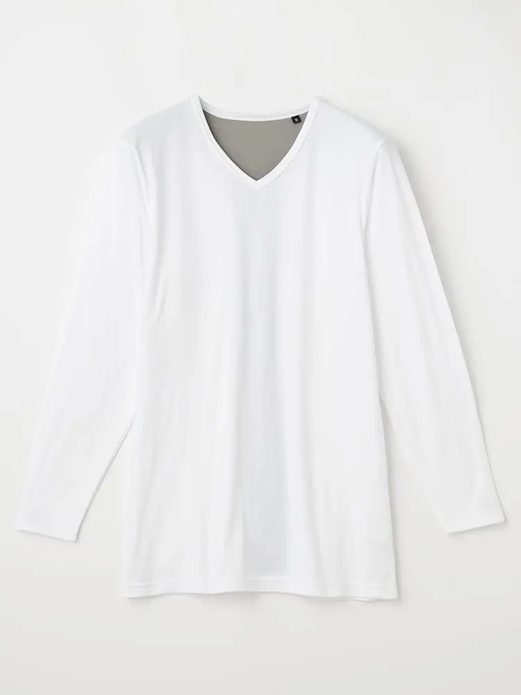 まるで着るカイロＶネック長袖Ｔシャツアンダーウェア保温秋冬
