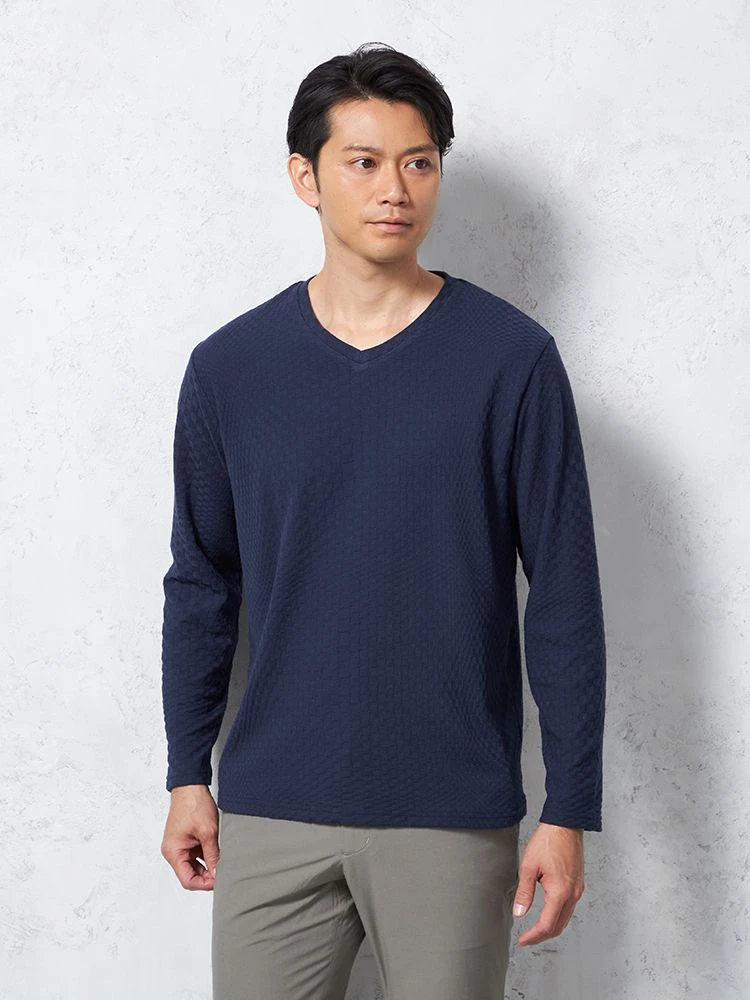 【RUCKENBACCHAR】VネックTシャツ無地カジュアルインナー