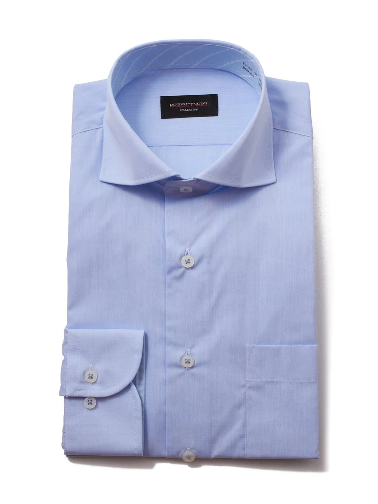 【形態安定】長袖ワイシャツカッタウェイアイスランドブルーシリーズ吸水速乾nero通年【スリムデザイン】