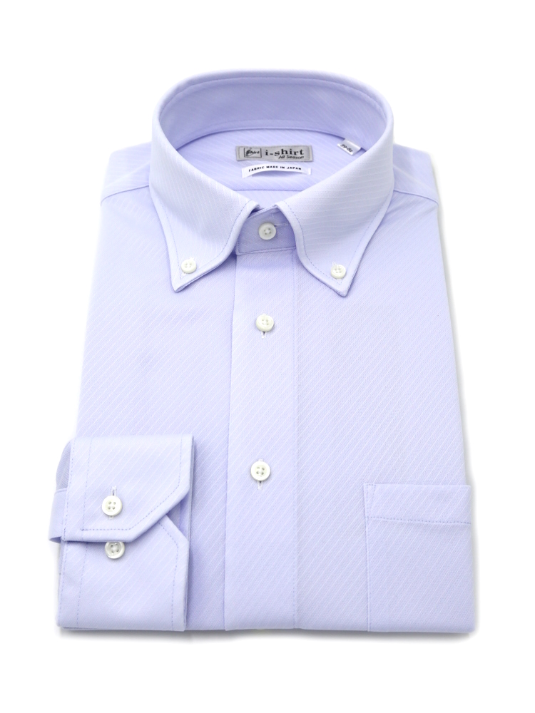 【即納】WEB限定【完全ノーアイロン】長袖アイシャツボタンダウンストレッチガルゼ柄i-shirt通年