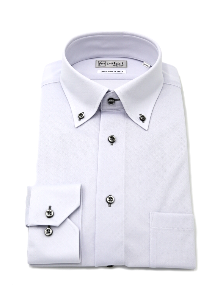 【即納】WEB限定【完全ノーアイロン】長袖アイシャツボタンダウンストレッチロンビック柄i-shirt通年