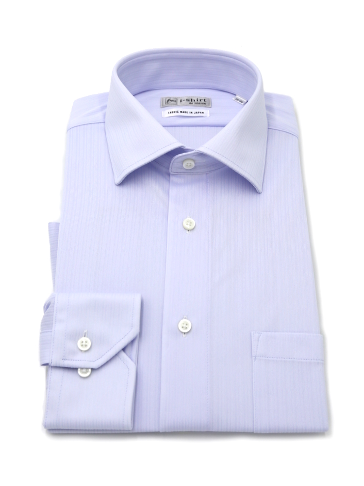 【即納】WEB限定【完全ノーアイロン】長袖アイシャツセミワイドストレッチシャドウストライプi-shirt通年