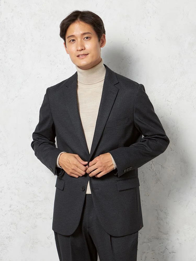 【ウォッシャブル】サスビズジャケット2つボタンストレッチ【セットアップ商品有】無地秋冬