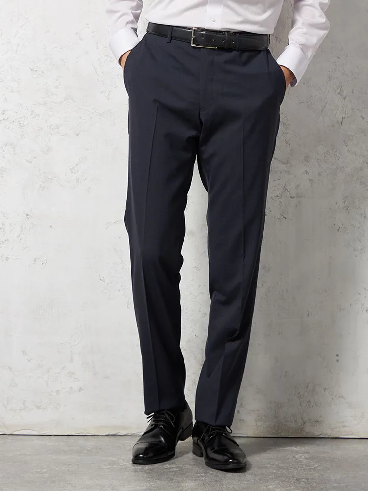 【ウォッシャブル】パンツスラックスノータックnero【スリムデザイン】