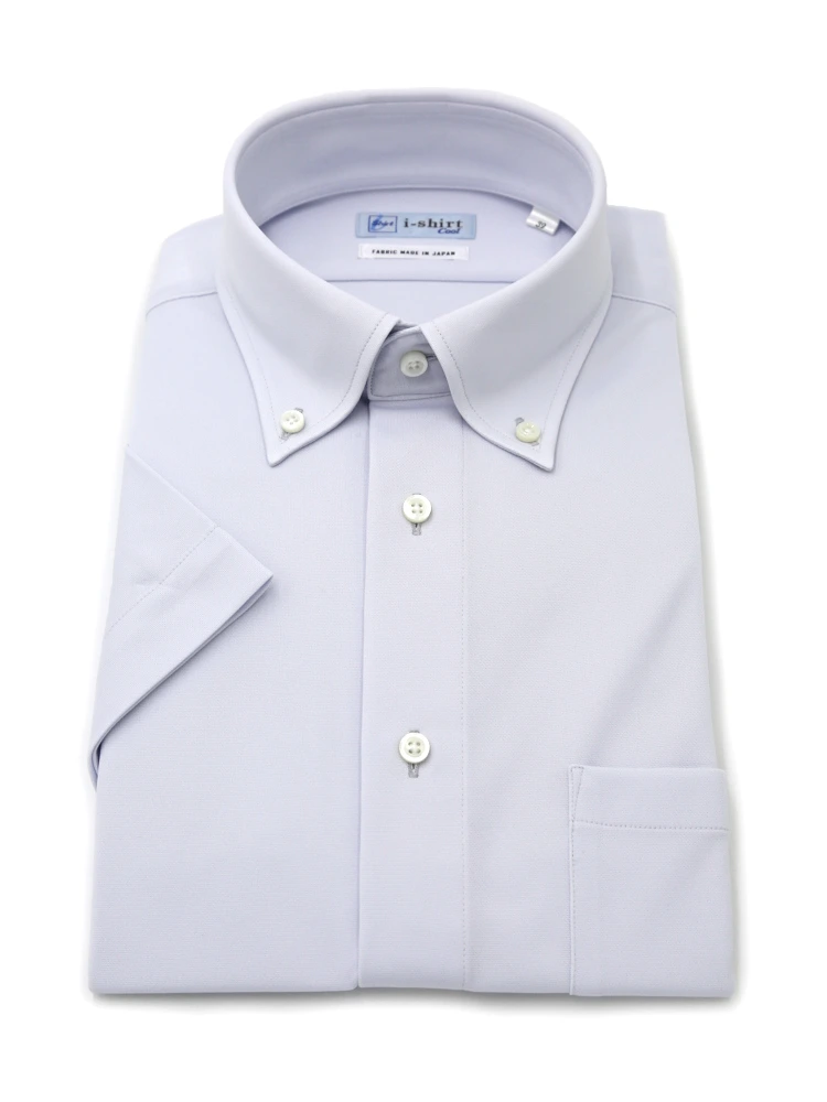 【即納】WEB限定【完全ノーアイロン】半袖アイシャツボタンダウンストレッチ無地i-shirt春夏
