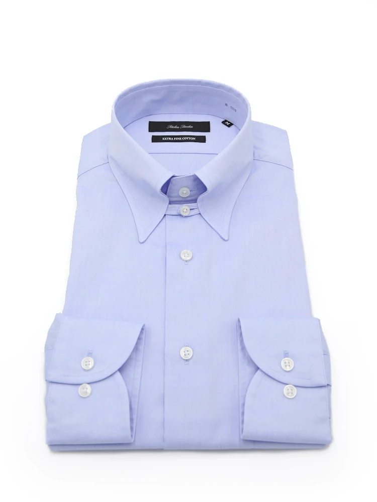 【綿100%】長袖ワイシャツタブカラー無地リッケンバッカー通年