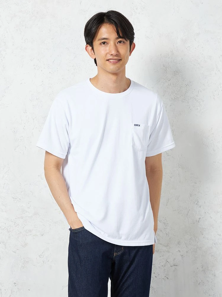 【EDWIN】半袖Tシャツ冷感COOLFLEX無地カジュアルインナー春夏