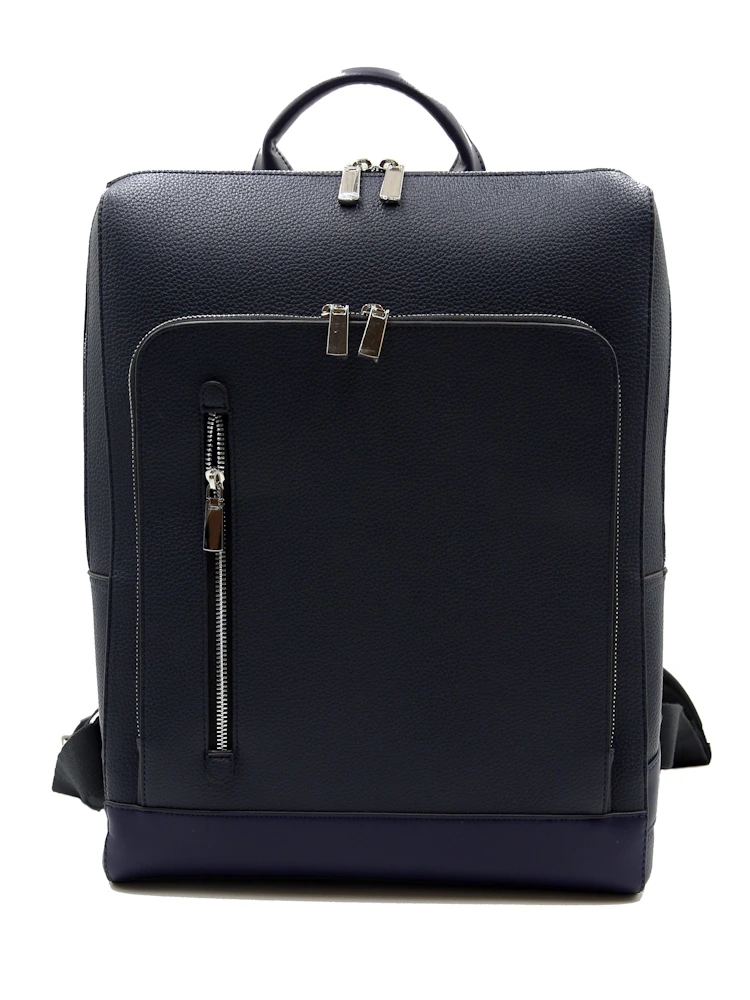 【薄マチ】リュックビジカジ合皮シュリンクブラックグレーネイビー無地通年