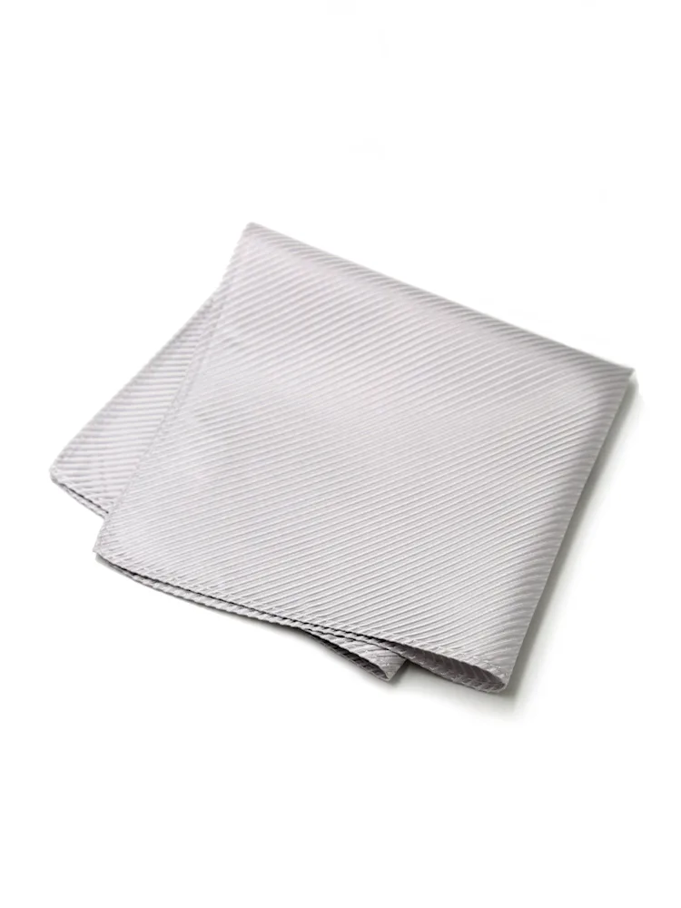 【シルク100%】ポケットチーフツイルジャガード織柄無地通年