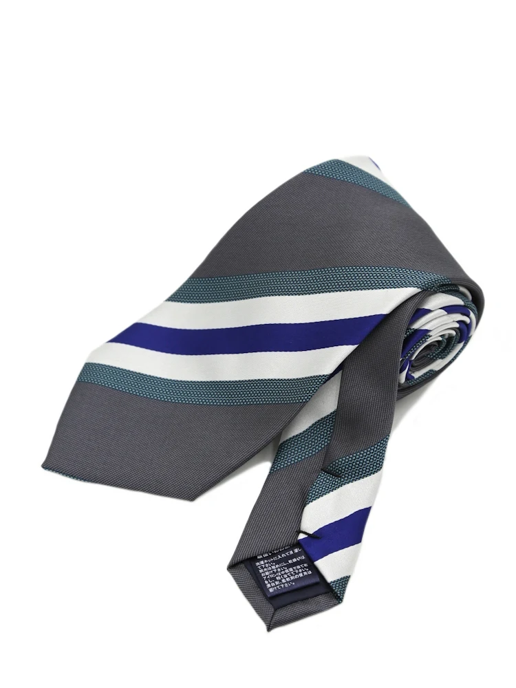 【ウォッシャブル】エコペットネクタイレギュラー再生繊維使用ストライプハントレークラブ通年