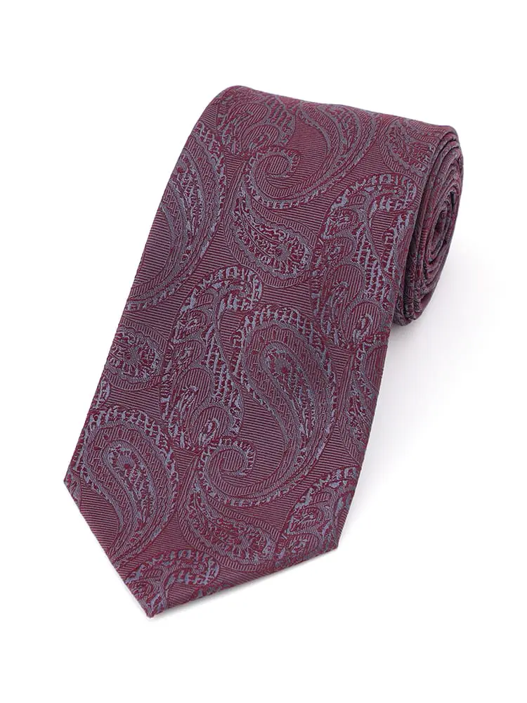 【ネロ】成人式対応シルク100％ネクタイレギュラーペーズリーｎｅｒｏ春夏