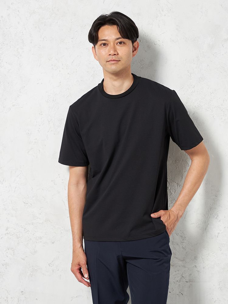 【M3LABO?】半袖ビズTシャツクルーネック無地春夏