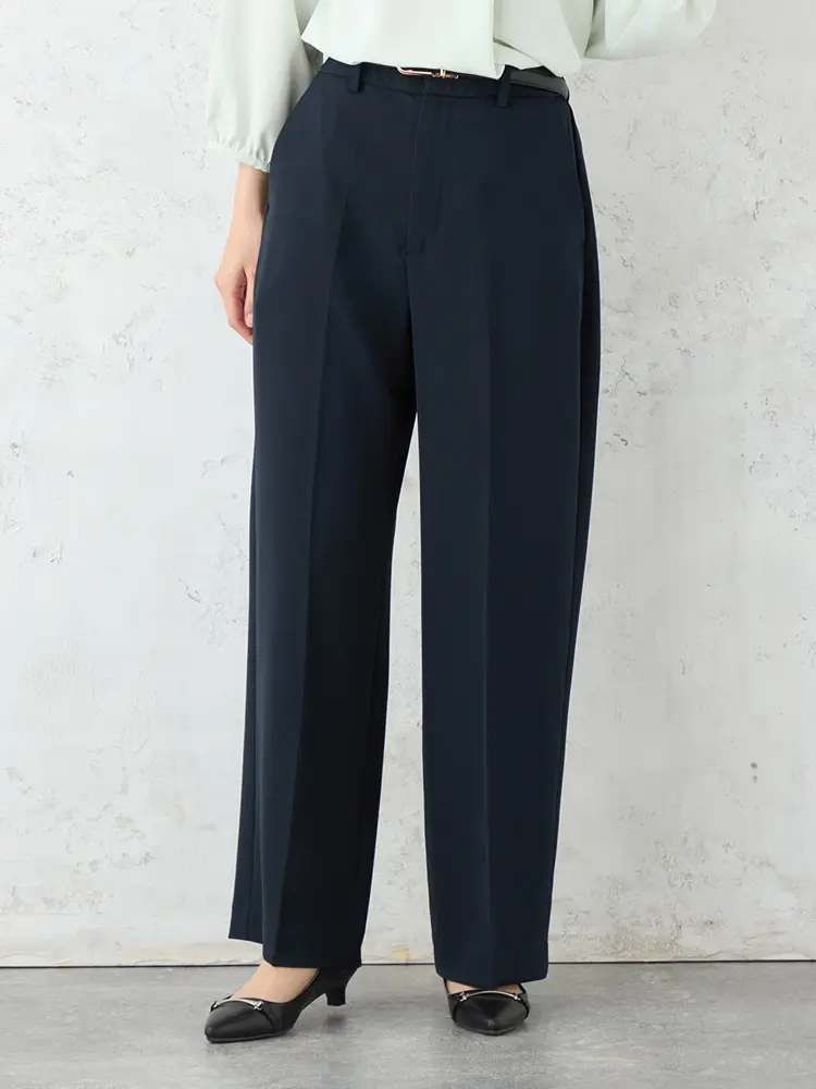 【M3LABO】MoveonDesignワイドパンツフルレングス防しわ加工通年【レディース】