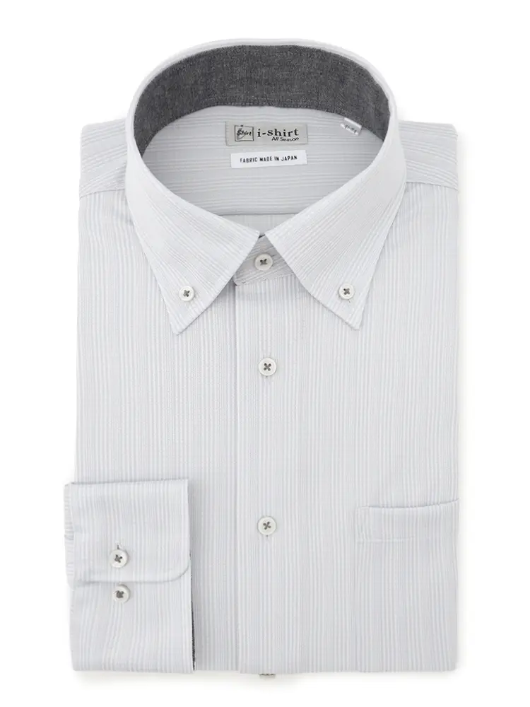 【アイシャツ】長袖Ｙシャツボタンダウンチェック抗菌加工吸汗速乾形態安定通年