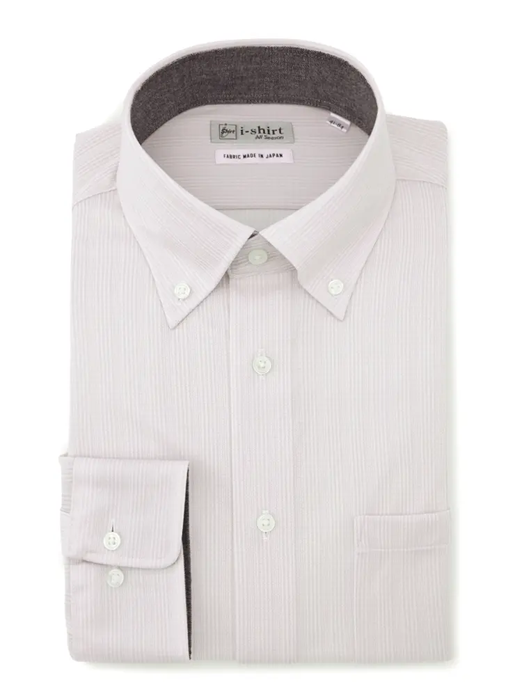 【アイシャツ】長袖Ｙシャツボタンダウンチェック抗菌加工吸汗速乾形態安定通年