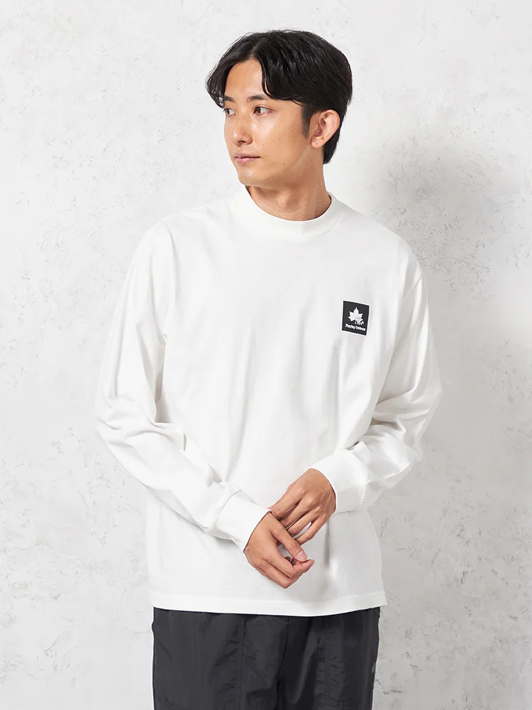 【LOGOS-ロゴス-】天竺プリントＴシャツリサイクル素材カジュアルインナー無地秋冬