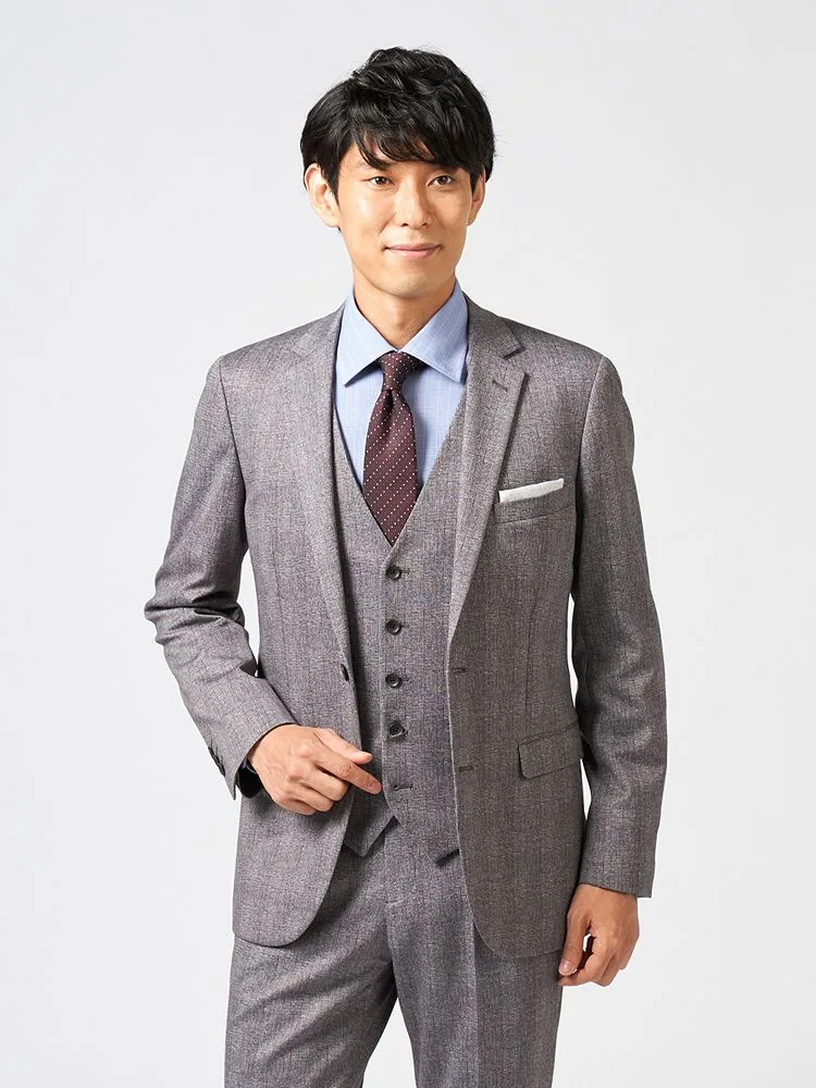 【CassetteCross】スリーピーススーツ2つボタン上下ウォッシャブルニット素材グレンチェックnero秋冬【スリムデザイン】