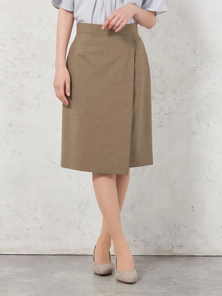 【ウォッシャブル】フロント切替スカートリネンライクストレッチUVカットSOFFICE春夏【レディース】